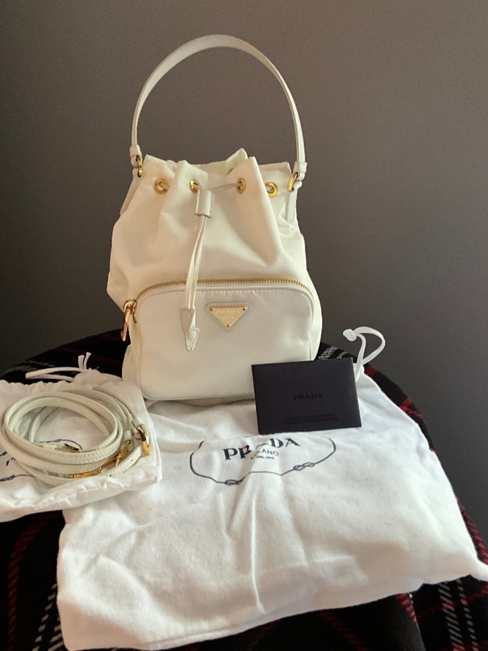 Prada duet bucket bag